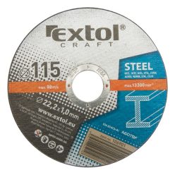   EXTOL CRAFT vágókorong acélhoz; 115×1,0×22,2mm, max. 13.300 ford/perc (darabáras, de csak ötösével rendelhető)