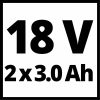 Einhell 2x3,0Ah & Twincharger Kit 2 db akku + dupla töltő szett