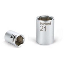 FORTUM dugófej, 1/2", 36mm, 61CrV5, mattkróm; 44mm hosszú FORTUM