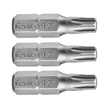 FORTUM behajtóhegy TORX, 3 db, S2 acél; T 25×25mm, bliszteren