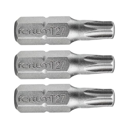 FORTUM behajtóhegy TORX, 3 db, S2 acél; T 25×25mm, bliszteren