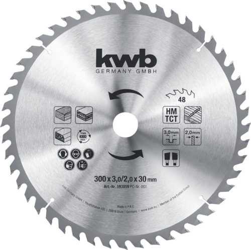 KWB PROFI TCT fűrészlap  300 x 30 x 1,8 mm  fogak: 48