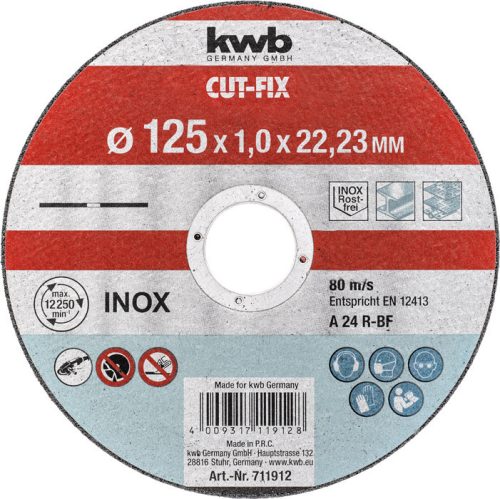 KWB PROFI CUT-FIX® INOX extra vékony vágókorong 125 x 22,23 x 1,0 mm