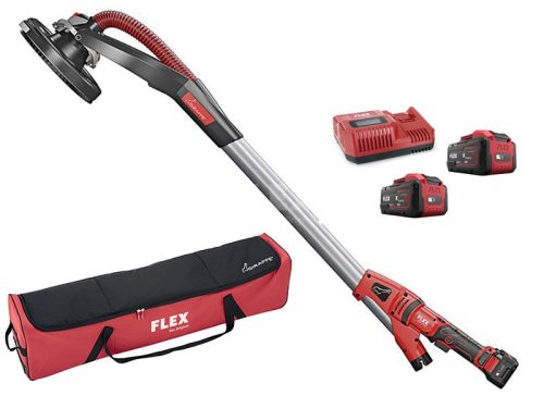 Flex GE MH 18.0-EC/8.0 Set+MH-R akkus hosszúszárú falcsiszoló csapott élszegmensű fejjel, 2db 8,0 Ah akkuval