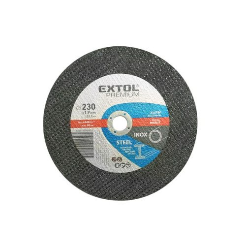 EXTOL PREMIUM vágókorong acélhoz, kék; 115×1,6×22,2mm, max 13300 ford/perc, (darabáras, de csak ötösével rendelhető)