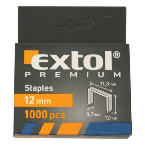 EXTOL PREMIUM tűzőgépkapocs (11,3×0,52×0,7); 14mm, 1000db